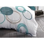 Parure de lit - couette 220 x 240 cm + 2 taies d'oreiller 63 x 63 cm - Bleu canard