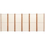 vidaXL Cloison de séparation 6 panneaux Blanc crème 420x180 cm