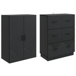 vidaXL Ensemble de Meubles 2 Pièces Noir 66 x 34 5 x 87 cm