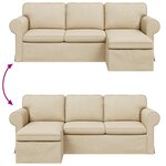 vidaXL Canapé Crème 215 x 138 x 80 cm tissu