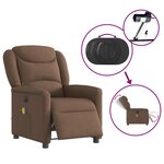 vidaXL Fauteuil inclinable de massage électrique marron tissu