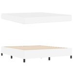 vidaXL Cadre de lit avec matelas Blanc 180 x 200 cm Faux cuir