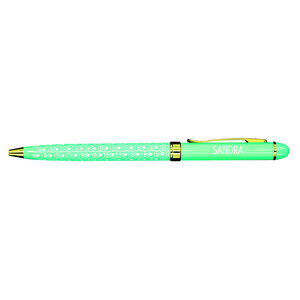 Stylo fin en métal laqué turquoise - Sandra