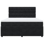 vidaXL Sommier à lattes de lit avec matelas Noir 180x200 cm Velours