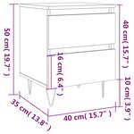 vidaXL Table de chevet Blanc 40x35x50 cm Bois d’ingénierie