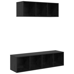 vidaXL Ensemble meuble TV 2 Pièces Chêne noir Bois d'ingénierie