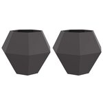 vidaXL Jardinière 2 Pièces Noir 100 x 100 x 80 cm Acier