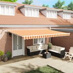 vidaXL Auvent rétractable automatique avec LED jaune et orange 500x300 cm