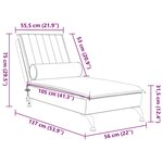 vidaXL Chaise longue de massage avec traversin jaune velours