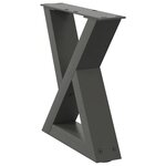 vidaXL Pieds de table basse 2 pièces Anthracite 40 x (30-31 3) cm Acier