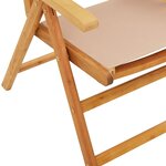 vidaXL Chaises inclinables de jardin lot de 6 taupe tissu bois massif