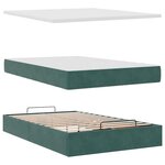 vidaXL Cadre de lit ottoman avec matelas vert foncé 120x200 cm velours