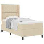 vidaXL Lit à ressorts avec matelas Crème 200 x 100 cm tissu