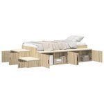 vidaXL Cadre de lit de rangement Chêne Sonoma 100x200 cm