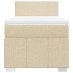 vidaXL Sommier à lattes de lit et matelas Crème 90x190 cm Tissu