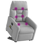 vidaXL Fauteuil inclinable de massage électrique gris nuage tissu