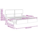 vidaXL Lit de Rangement Chêne fumé 180 x 200 cm Bois d'ingénierie