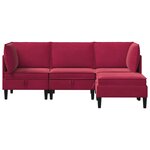 vidaXL Ensemble de meubles pour le salon 4 Pièces Bordeaux Velours