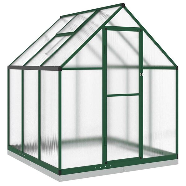 vidaXL Serre avec cadre de base vert 169x169x202 cm aluminium