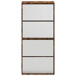 vidaXL Armoire à chaussures miroir à 4 niveaux chêne fumé 63x17x134 cm