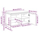 vidaXL Banc d'entrée avec coussin Uni Gris Sonoma 80 x 38 x 46 cm