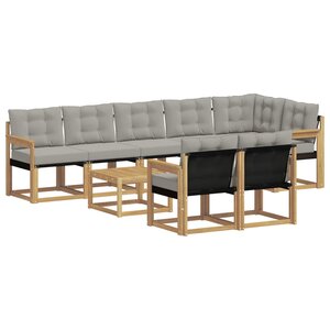 vidaXL Ensemble de canapés d'extérieur 9 pc Blanc et gris clair