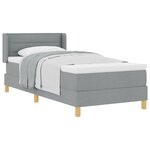 Lit à ressorts vidaXL avec matelas Gris clair 80x200 cm Tissu