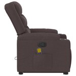 vidaXL Fauteuil inclinable de massage Marron foncé Tissu