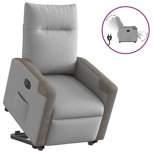 vidaXL Fauteuil inclinable électrique gris nuage tissu
