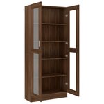 vidaXL Armoire à vitrine Chêne brun 82 5x30 5x185cm Bois ingénierie