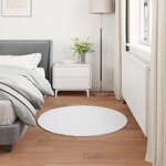 vidaXL Tapis en Fourrure Synthétique de Lapin Olite Blanc Ø 120 cm