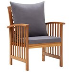 vidaXL Chaises de jardin avec coussins lot de 2 Bois d'acacia massif