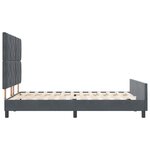vidaXL Cadre de lit avec tête de lit Gris foncé 160 x 200 cm Velours