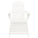 vidaXL Chaise de jardin avec pouf Bois Blanc