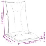 vidaXL Coussins de chaise à dossier haut lot de 2 taupe mélangé tissu