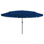 vidaXL Parasol de jardin Bleu et Noir 395 x 395 x 245 cm