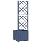 vidaXL Jardinière de jardin avec treillis Bleu Gris 40x40x136 cm PP
