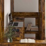 vidaXL Cadre de lit superposé avec bureau Chêne fumé 75 x 190 cm