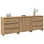 vidaXL Buffet 3 Pièces chêne artisanal bois d'ingénierie