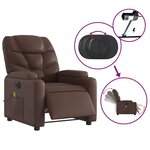 vidaXL Fauteuil de massage inclinable électrique marron similicuir