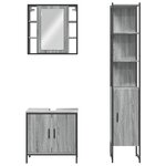 vidaXL Ensemble d'armoires de salle de bain 3 Pièces sonoma gris