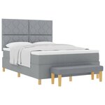 vidaXL Lit à ressorts avec coussin Gris clair 200 x 160 cm tissu