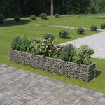 vidaXL Lit surélevé à gabion Acier galvanisé 360x50x50 cm