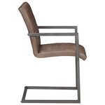 vidaXL Chaises à manger cantilever lot de 4 marron cuir véritable