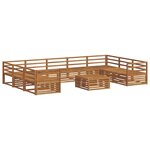 vidaXL Ensemble de canapés d'extérieur 10 pc Naturel