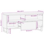 vidaXL Cabinet TV 100x33.5x46 cm en bois massif de manguier