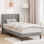 vidaXL Cadre de lit avec tête de lit Gris clair 90 x 190 cm Velours