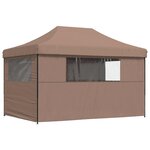 vidaXL Tente de fête 279 x 410 x 315 cm Marron Tissu Oxford