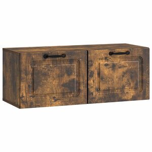 vidaXL Meuble TV mural Chêne fumé 78 5 x 31 x 30 cm Bois d'ingénierie