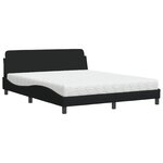 vidaXL Lit avec matelas Dover noir 160x200 cm tissu